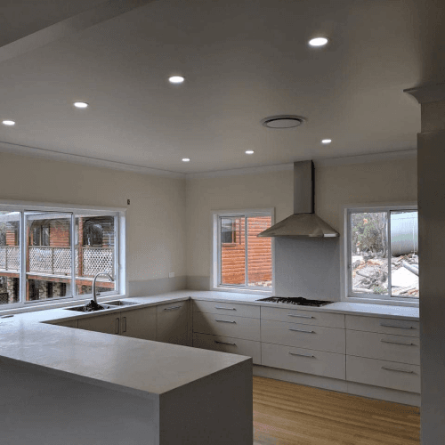 Kitchen with new LED downlights