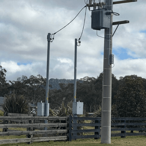 Power poles and transformer in the Blue Mountains